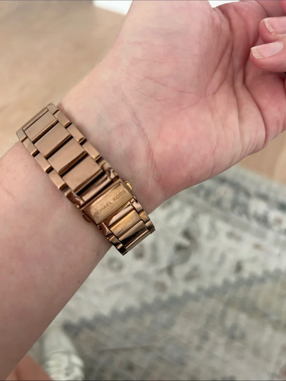 Michael Kors Rose Gold Tone Crystal Bezel Watch